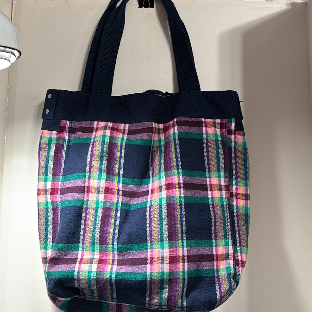 Women's Plaid Tote Bag - Multicolor - Picture 2 of 4